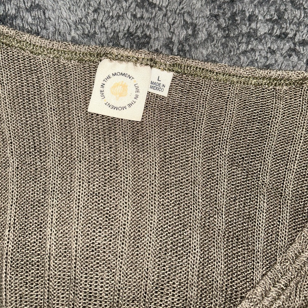 Green Button Up top - Picture 3 of 3